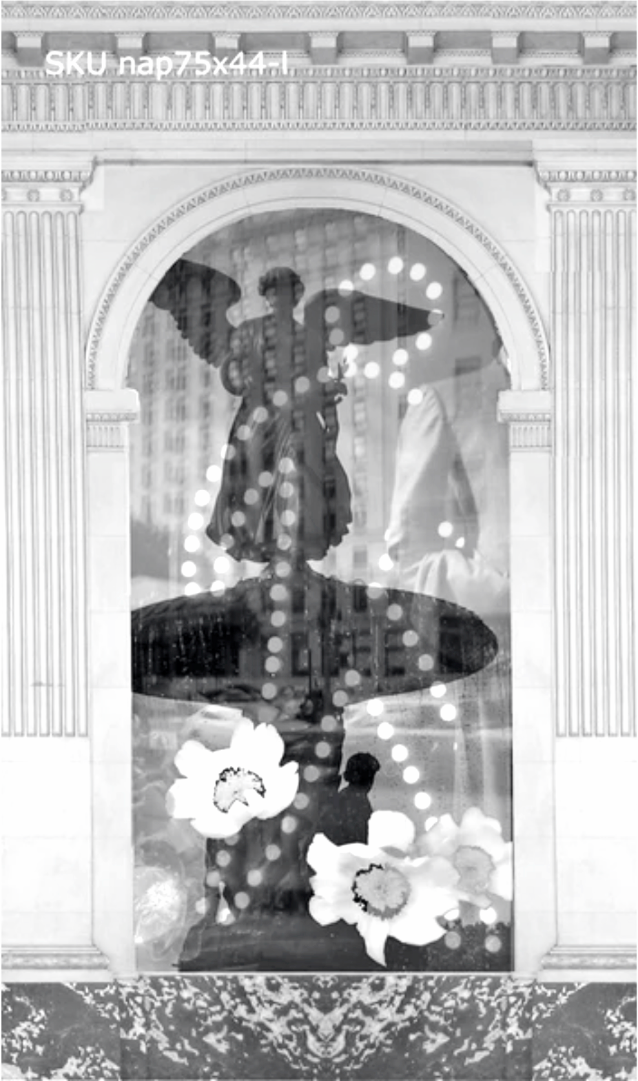 Central Park Angel Wall in Grisaille