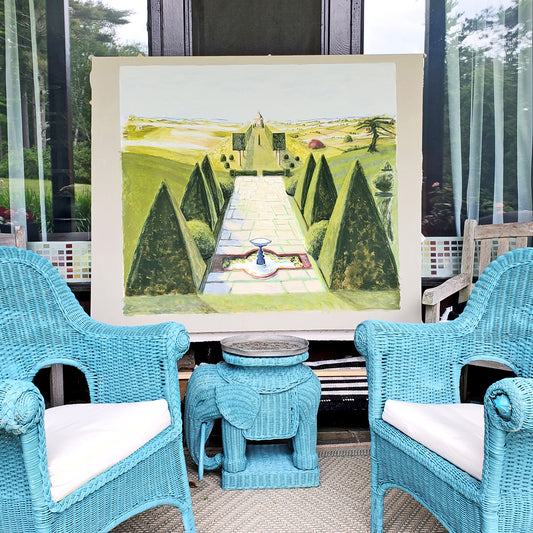 Holly Alderman studio art 48"x 44"-- inspo by 5"x 7" pencil sketch