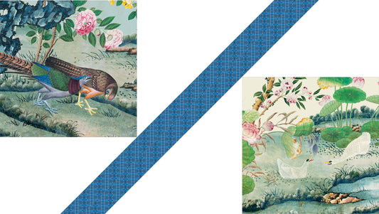 Hamlen Chinoiserie Garden Laughing Ducks Pillow