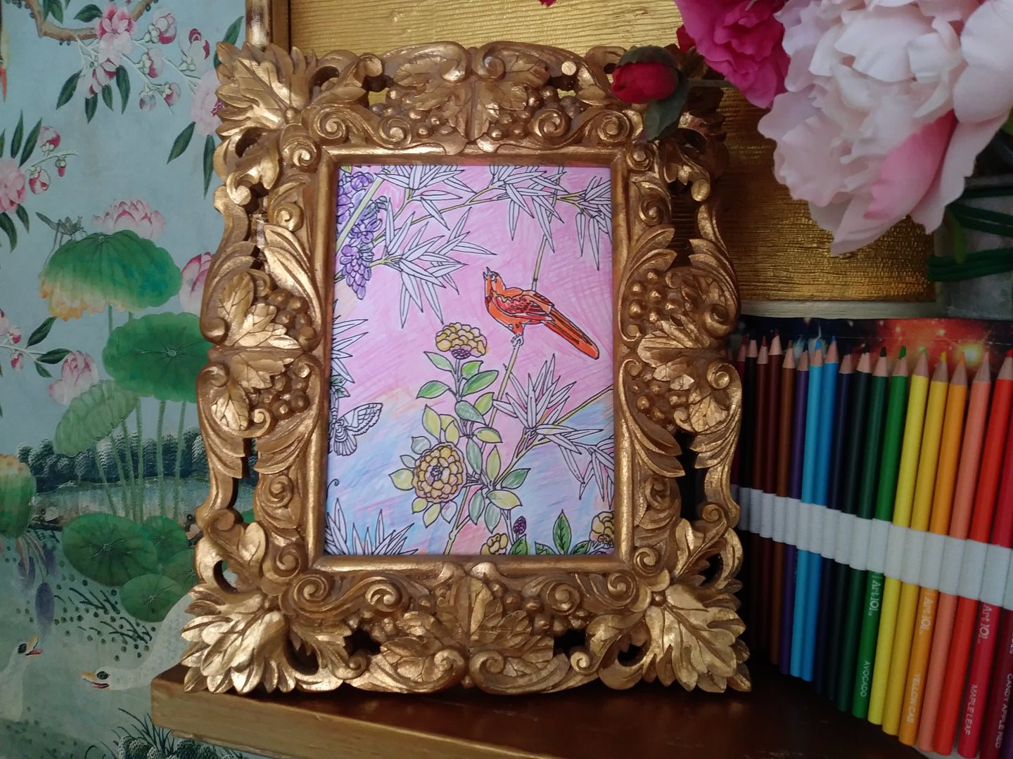 FREE COLORING FUN! FLOWERS AND BIRDS