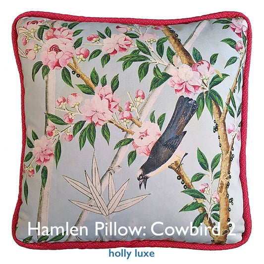 Pillow, Chinoiserie Cowbird 2