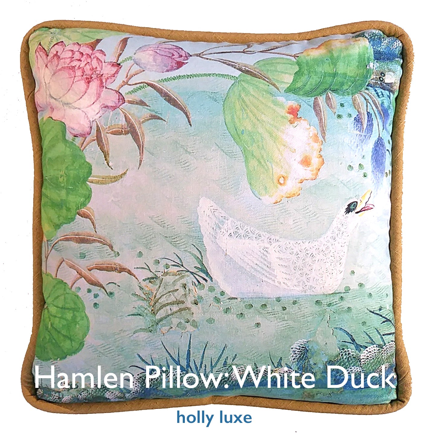 Pillow, Chinoiserie White Duck